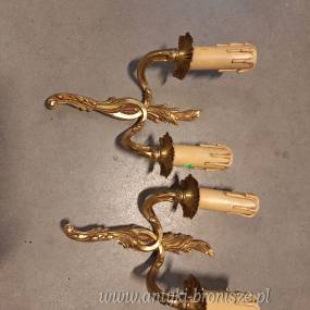 Para kinkietow, 2-ramienne ze zloconego brazu (2 szt.) - poz. 3488