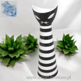 Wazonik kot sygnowany Zsolnay dekoracja a'la picasso porcelana węgierska lata 60-te