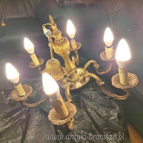Lampa 6-cio ramienna braz zlocony - poz. 0001