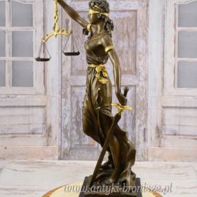 Temida figura z brązu złoconego prezent + grawer GRATIS Adwokat Sędzia