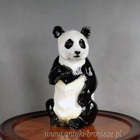 Figurka Pandy z porcelany szkliwionej, ręcznie malowana, sygnowana: Hutschenreuther, Niemcy