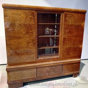 Biblioteka w stylu Art Deco orzech lata 30te po renowacji