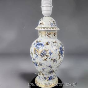 Porcelanowa lampa stołowa typ Ginger Jar Limoges Francja lata 60te